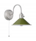 Dome Wall Light Antique Chrome With Olive Green Shade-2