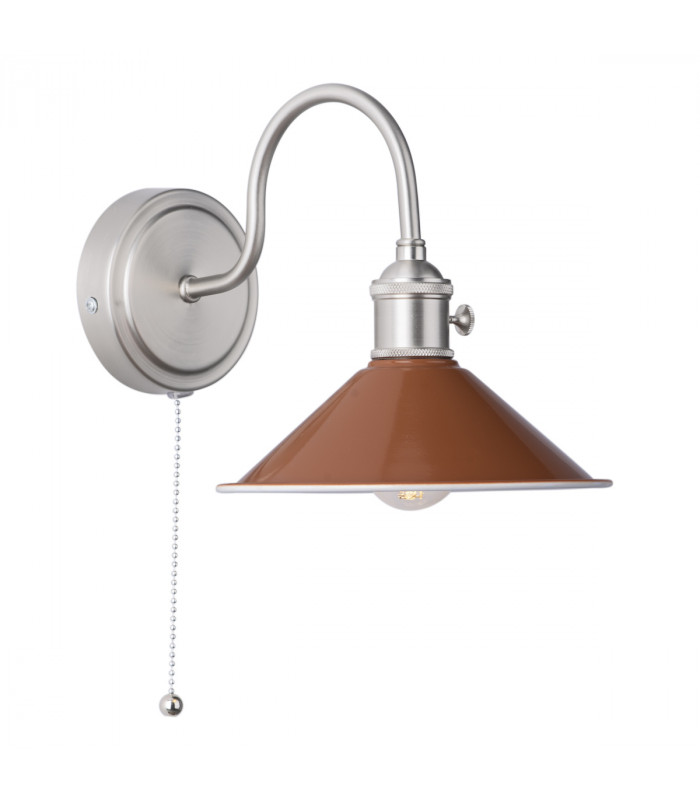 Dome Wall Light Antique Chrome With Umber Shade-1
