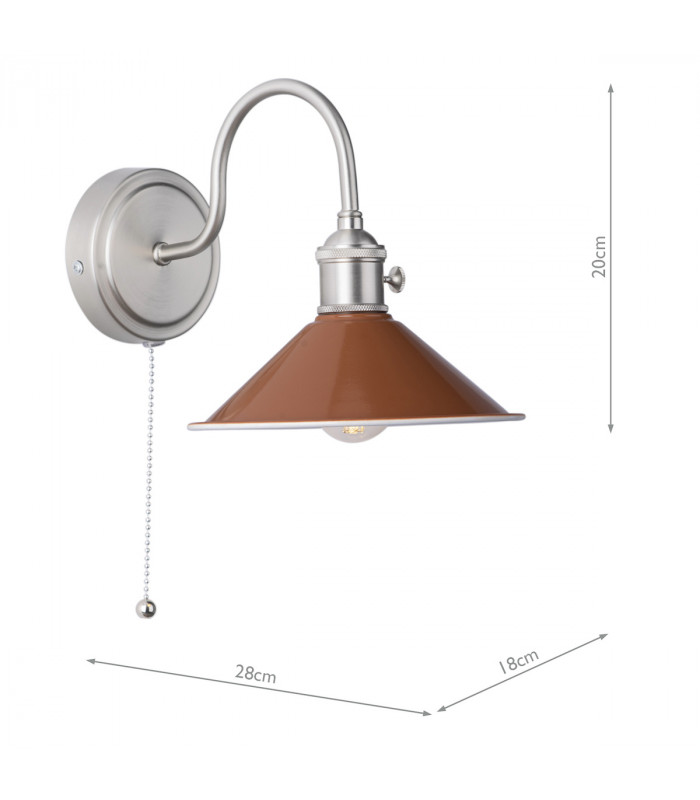 Dome Wall Light Antique Chrome With Umber Shade-3