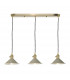 Brass Bar Suspension Pendant 3 Light With Cashmere Dome Shades-1
