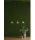 Brass Bar Suspension Pendant 3 Light With Cashmere Dome Shades-5
