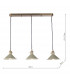 Brass Bar Suspension Pendant 3 Light With Cashmere Dome Shades-6