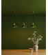 Brass Bar Suspension Pendant 3 Light With Olive Green Dome Shades-3