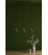 Brass Bar Suspension Pendant 3 Light With Olive Green Dome Shades-4