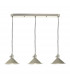 Antique Chrome Bar Suspension Pendant 3 Light With Cashmere Dome Shades-1