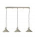 Antique Chrome Bar Suspension Pendant 3 Light With Cashmere Dome Shades-2