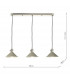 Antique Chrome Bar Suspension Pendant 3 Light With Cashmere Dome Shades-3