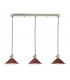 Antique Chrome Bar Suspension Pendant 3 Light With Umber Dome Shades-1