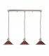 Antique Chrome Bar Suspension Pendant 3 Light With Umber Dome Shades-2