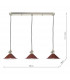 Antique Chrome Bar Suspension Pendant 3 Light With Umber Dome Shades-3