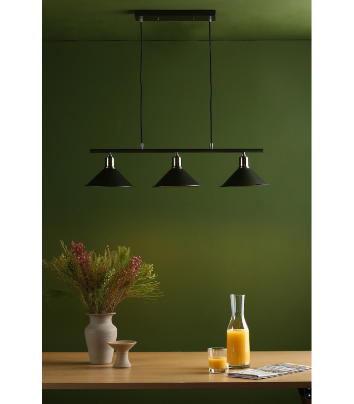 Bar Pendant 3 Dome Light Graphite Antique Brass-8