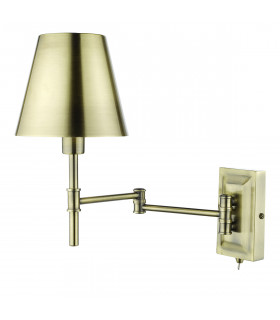 Adjustable 1 Light Swing Arm Wall Light Antique Brass-2