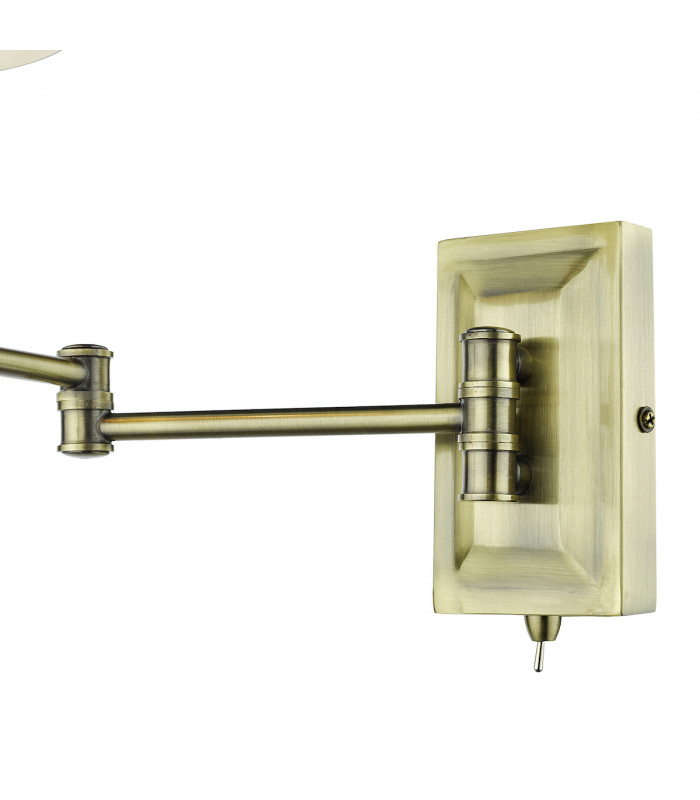 Adjustable 1 Light Swing Arm Wall Light Antique Brass-4