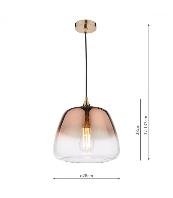 Pendant Ceiling Light Ombre Copper Glass-6