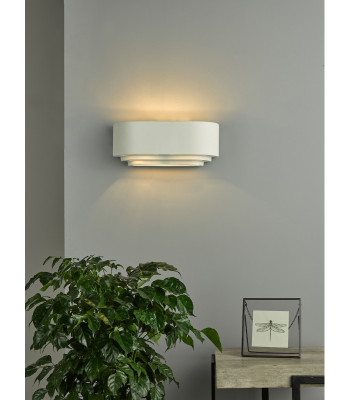 Ceramic Flush Wall Light White-5