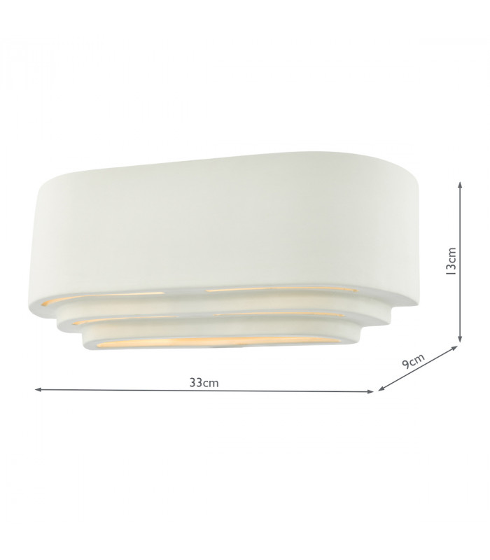 Ceramic Flush Wall Light White-6