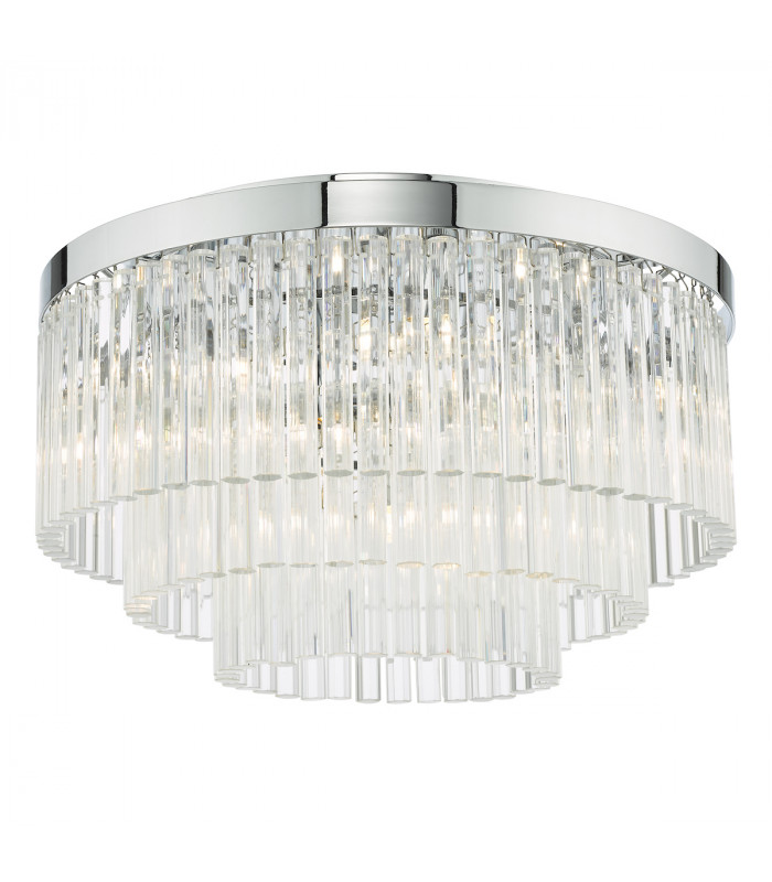 5 Light Flush Ceiling Light Polished Chrome Glass-1