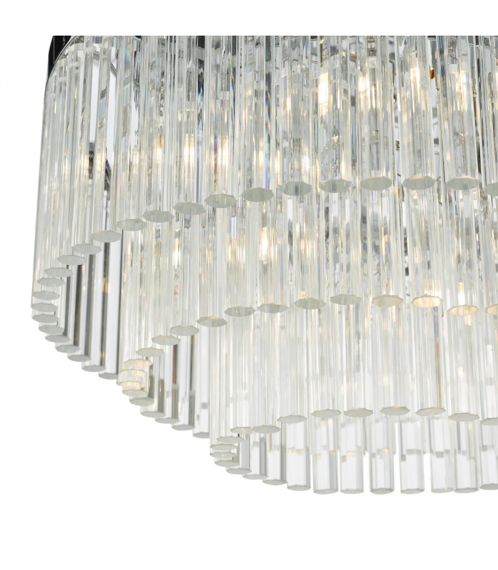 5 Light Flush Ceiling Light Polished Chrome Glass-4