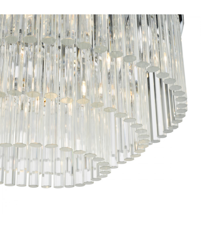 5 Light Flush Ceiling Light Polished Chrome Glass-5