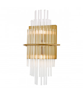 Designer 2 Light Wall Light Antique Gold Glass Rods-1