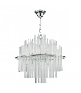 Designer 13 Light Pendant Polished Chrome Glass Rods-2