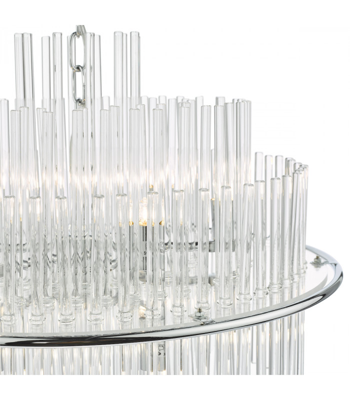 Designer 13 Light Pendant Polished Chrome Glass Rods-3