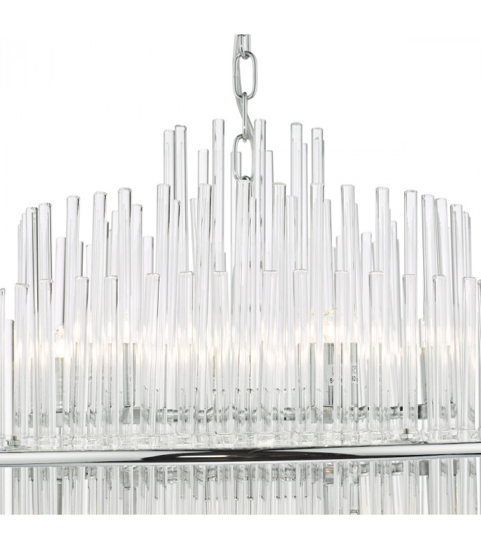 Designer 13 Light Pendant Polished Chrome Glass Rods-4