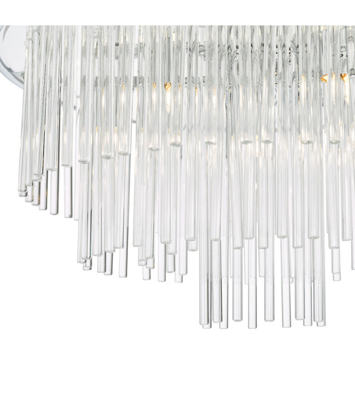Designer 13 Light Pendant Polished Chrome Glass Rods-5