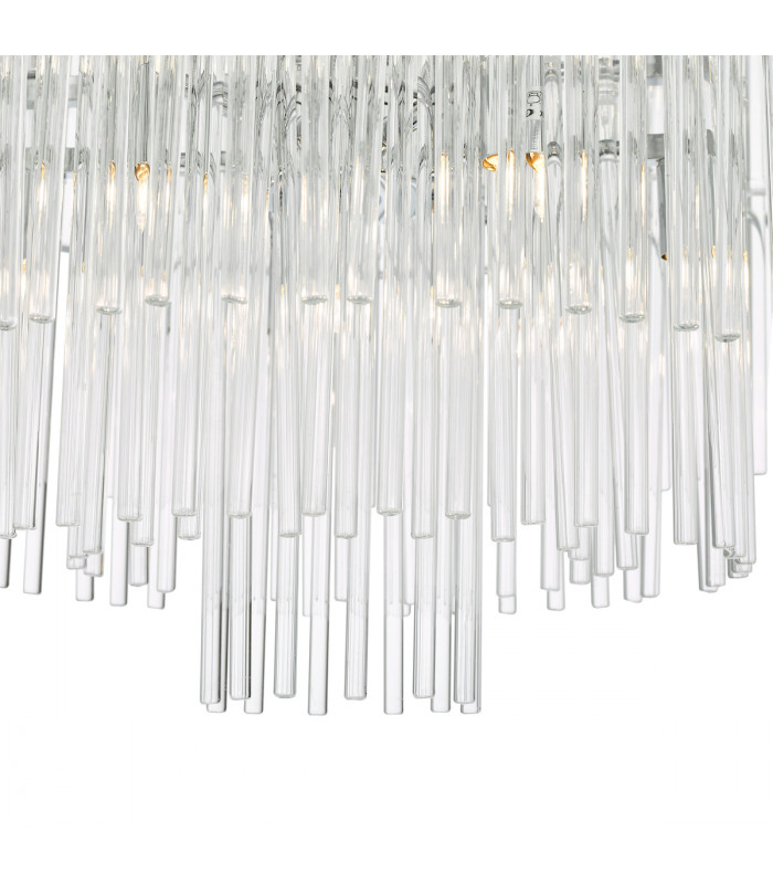 Designer 13 Light Pendant Polished Chrome Glass Rods-6