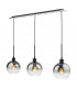 3 Light Bar Pendant Matt Black Ombre Smoked Glass-1