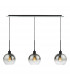 3 Light Bar Pendant Matt Black Ombre Smoked Glass-3