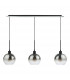 3 Light Bar Pendant Matt Black Ombre Smoked Glass-4