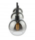 3 Light Bar Pendant Matt Black Ombre Smoked Glass-6