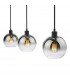 3 Light Bar Pendant Matt Black Ombre Smoked Glass-7