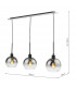 3 Light Bar Pendant Matt Black Ombre Smoked Glass-9