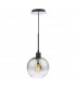 Single Pendant Matt Black Dome Ombre Smoked Glass-1
