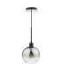Single Pendant Matt Black Dome Ombre Smoked Glass-2