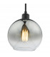 Single Pendant Matt Black Dome Ombre Smoked Glass-3
