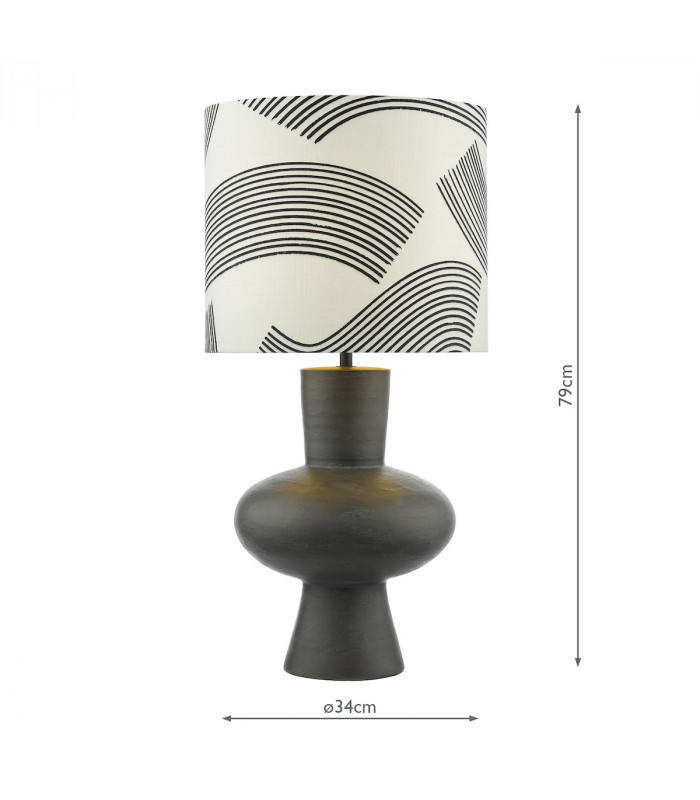 1 Light Table Lamp Black/Bronze With Shade-6