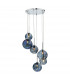 6 Light Cluster Pendant Polished Chrome Iridised Glass