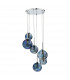 6 Light Cluster Pendant Polished Chrome Iridised Glass