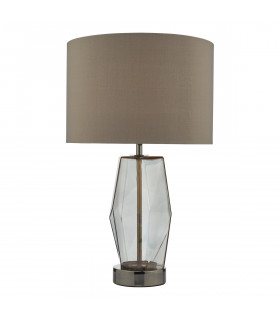Touch Table Lamp Black Chrome Smoked Glass With Shade-1