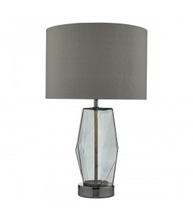 Touch Table Lamp Black Chrome Smoked Glass With Shade-2