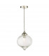 1 Light Single Pendant Polished Nickel Glass-1