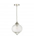 1 Light Single Pendant Polished Nickel Glass-2
