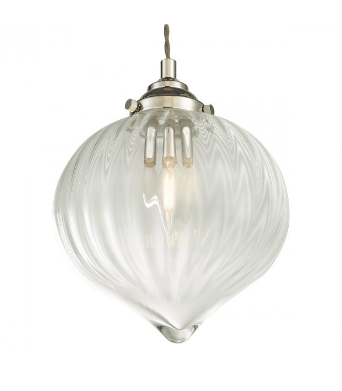 1 Light Single Pendant Polished Nickel Glass-41 Light Single Pendant Polished Nickel Glass-5