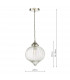 1 Light Single Pendant Polished Nickel Glass