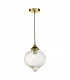 1 Light Single Pendant Antique Brass Glass-2