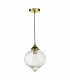 1 Light Single Pendant Antique Brass Glass-3