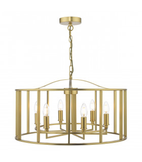 6 Light Pendant Brushed Bronze-1